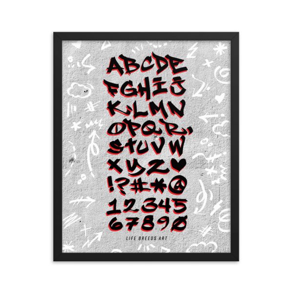 ABC'z 123'z - Black Wood Framed Poster
