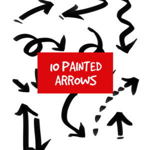 10 Painted Arrows Graphics Set - Instant Download