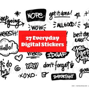 27 Everday Digital Sticker Set 1- Instant Download