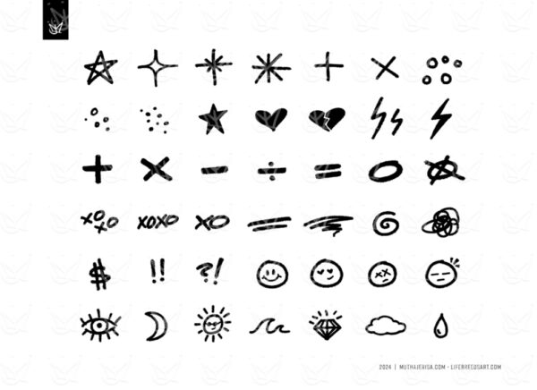 42 Hand-Drawn Doodle Elements, Set 1- Download - Image 2