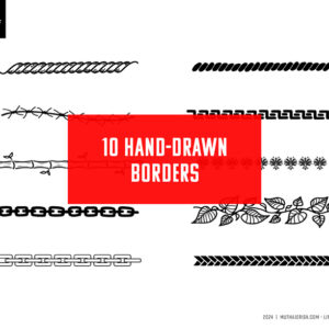 10 Hand-Drawn Border Designs, Set 1 - Instant Download