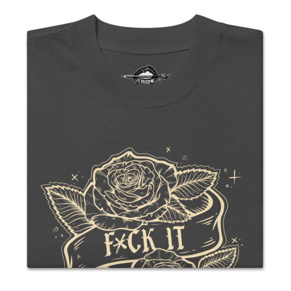 FCKIT WTVR Oversized Faded Tee, Black/Cream - Image 2